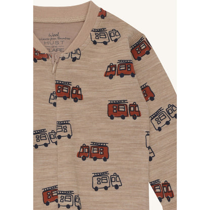 Hust & Claire HCManu Firetruck Zip Night Suit 3554 Biscuit