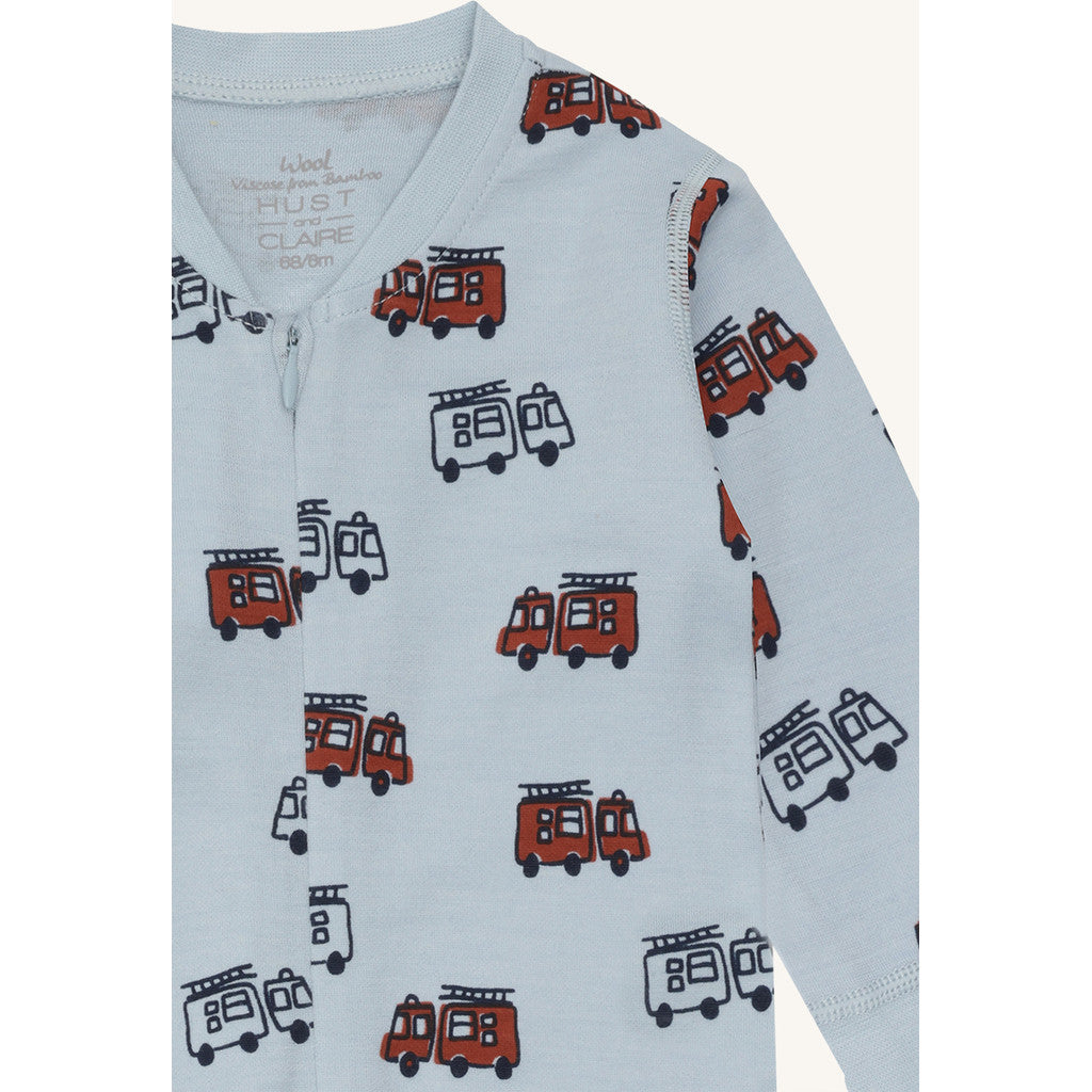 Hust & Claire HCManu Firetruck Zip Night Suit 4117 Baby Blue
