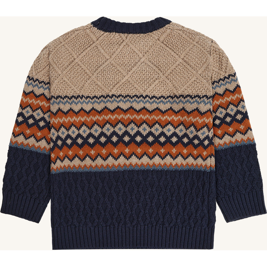 Hust & Claire HCPelle Knit Colorblock Stripes Pullover 3554 Biscuit