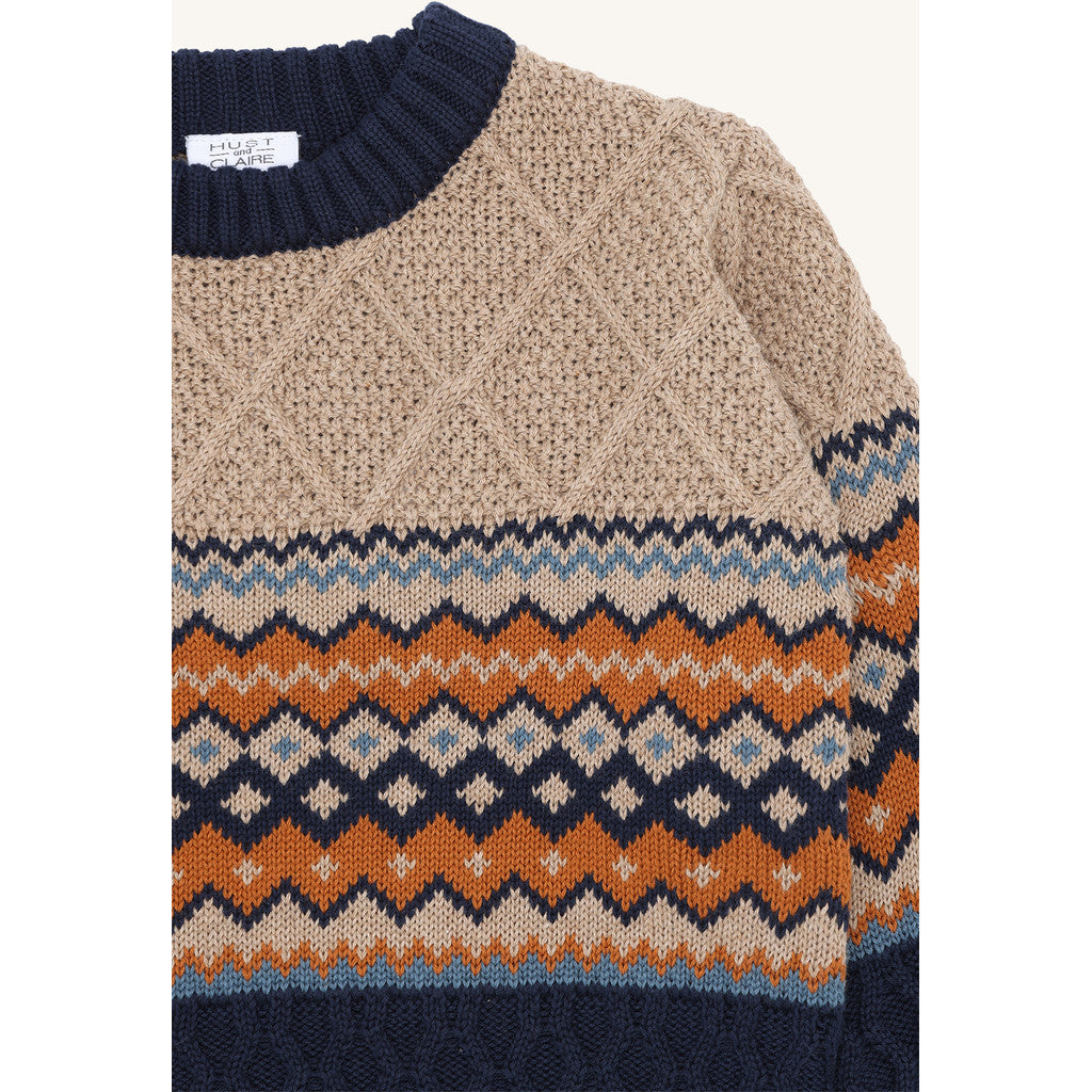 Hust & Claire HCPelle Knit Special Stitch Pullover 3554 Biscuit