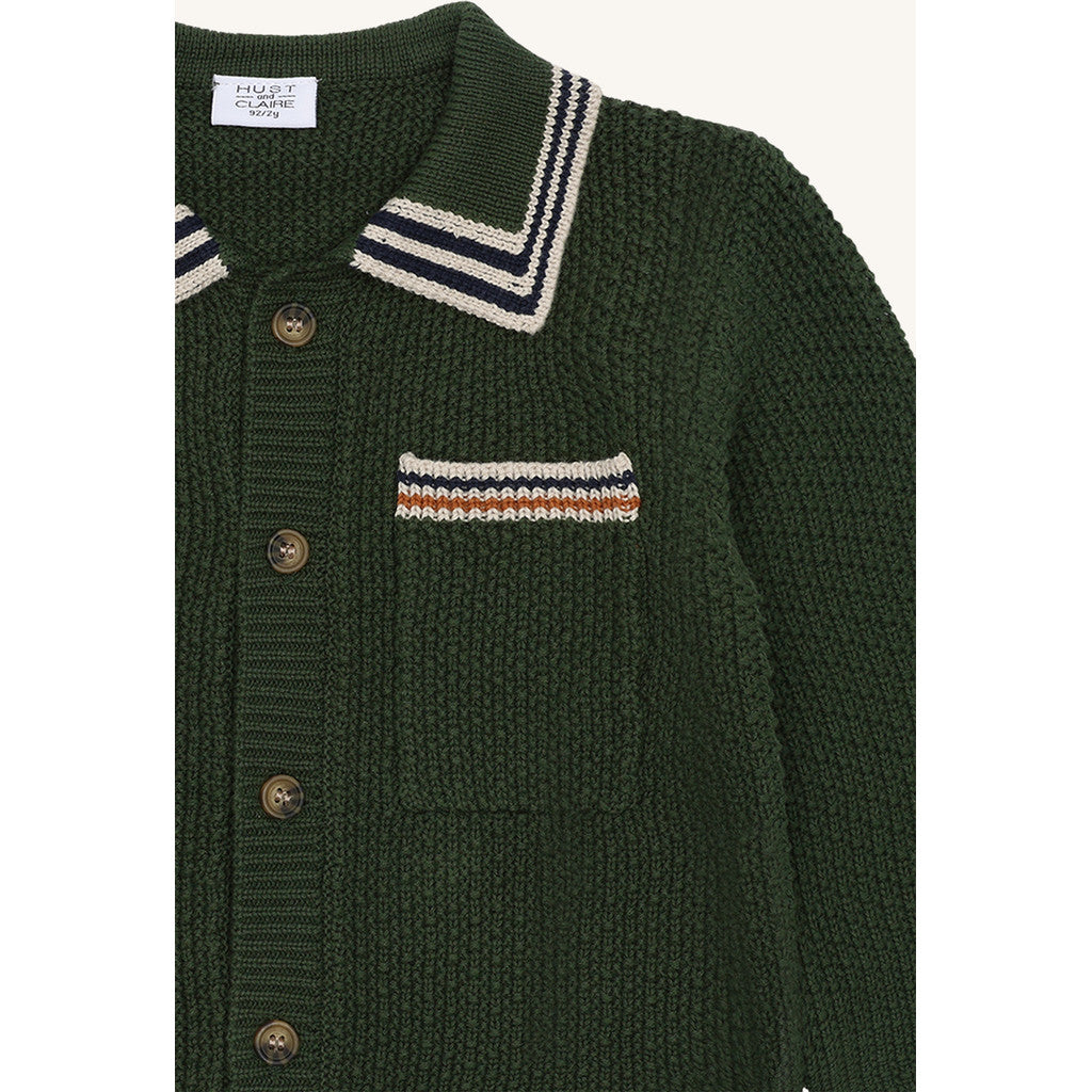Hust & Claire HCPelle Polo cardigan Cardigan 3461 Deep Ivy