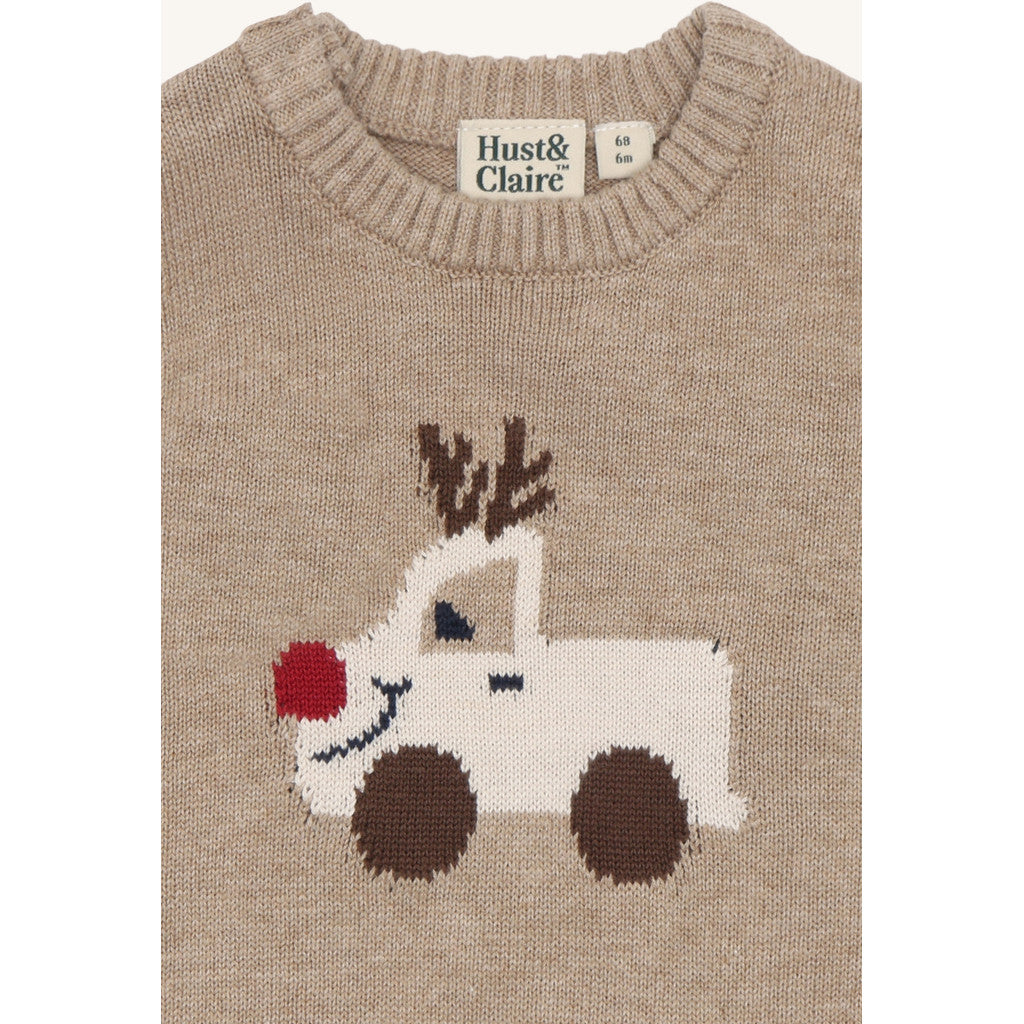 Hust & Claire HCPerry Reindeer Knitwear 3554 Biscuit