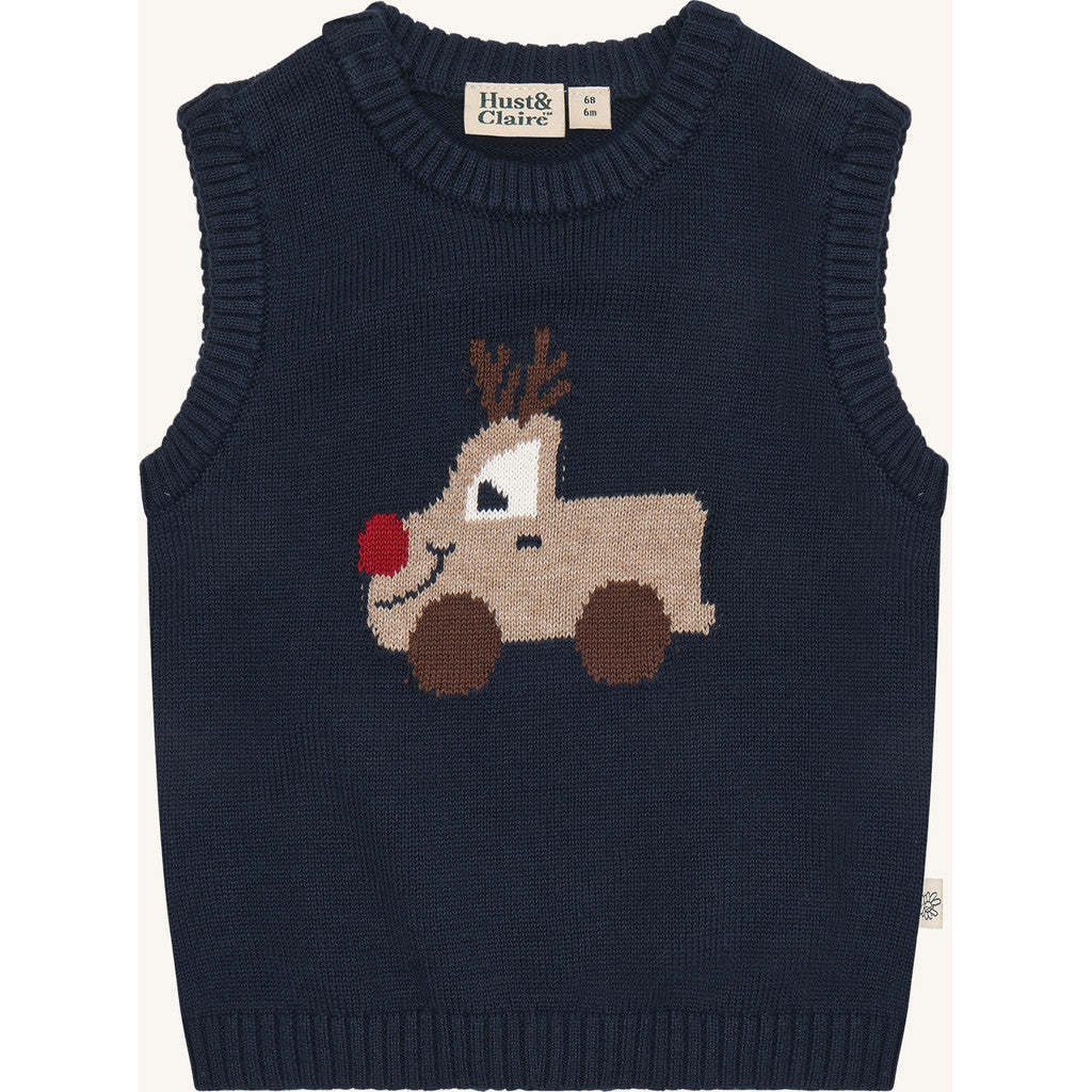 Hust & Claire HCPerry Reindeer Knitwear 4150 More Navy