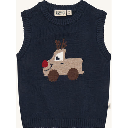 Hust & Claire HCPerry Reindeer Knitwear 4150 More Navy