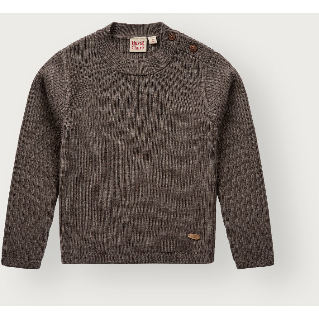 Hust & Claire HCPil Wool Rib Pullover 3232 Deer Melange