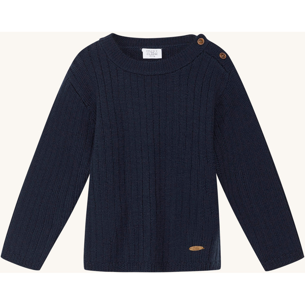 Hust & Claire HCPil Wool Rib Pullover 4150 More Navy