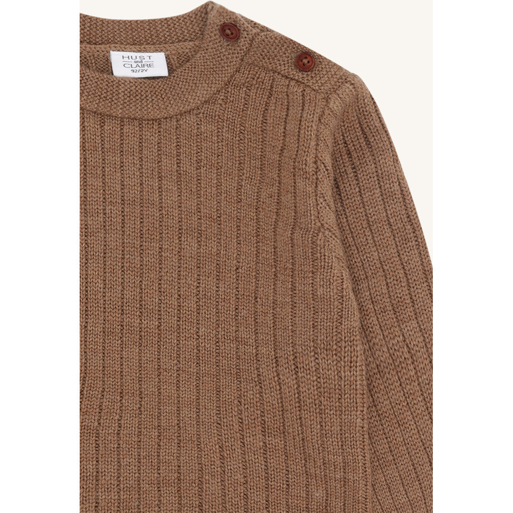 Hust & Claire HCPil Wool Rib Pullover 4536 Coca Mocha
