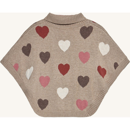 Hust & Claire HCPinja hearts Poncho 3554 Biscuit