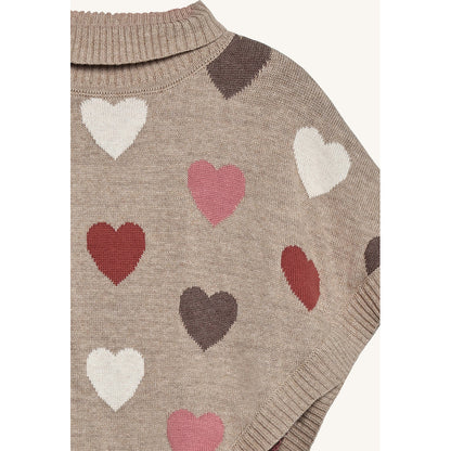 Hust & Claire HCPinja hearts Poncho 3554 Biscuit