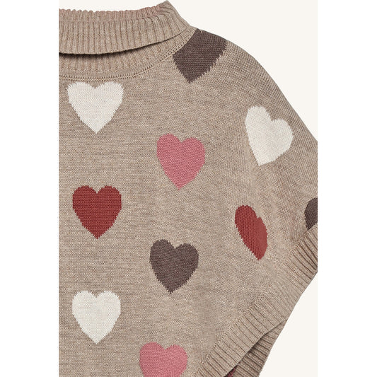 Hust & Claire HCPinja hearts Poncho 3554 Biscuit