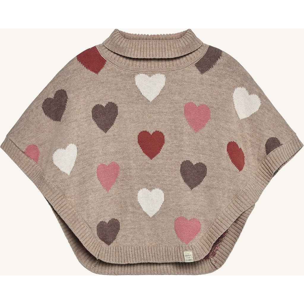 Hust & Claire HCPinja hearts Poncho 3554 Biscuit