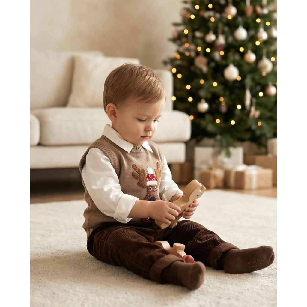 Hust & Claire HCPrinco Reindeer Knitwear 3554 Biscuit