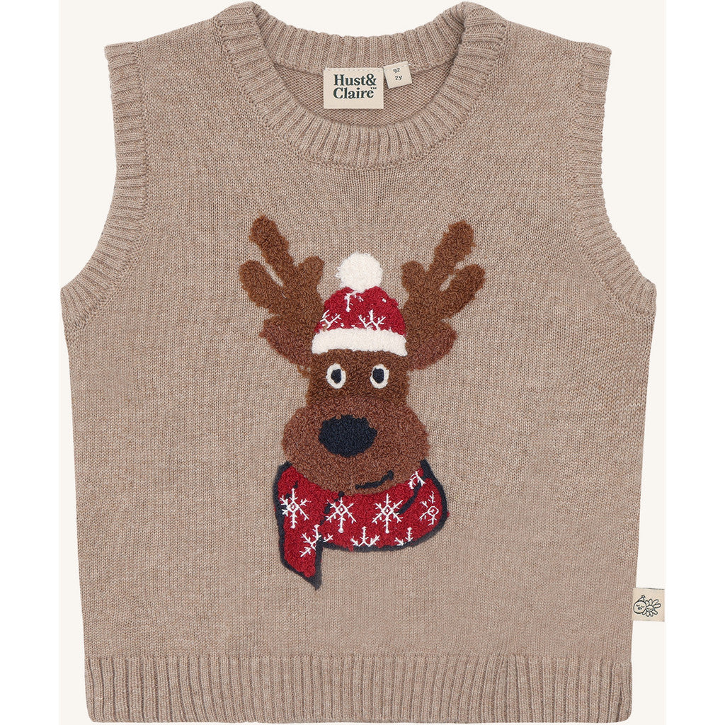 Hust & Claire HCPrinco Reindeer Knitwear 3554 Biscuit