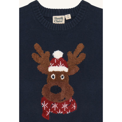 Hust & Claire HCPrinco Reindeer Knitwear 4150 More Navy