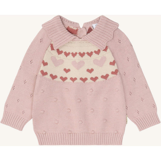 Hust & Claire HCPusle Sweet Hearts Cardigan 3735 Adobe Rose