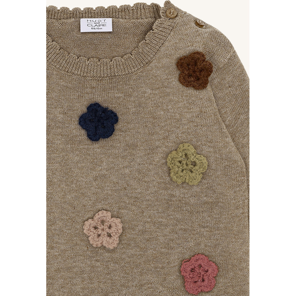 Hust & Claire HCPusle flower Pullover 3554 Biscuit