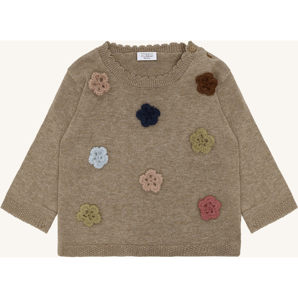 Hust & Claire HCPusle flower Pullover 3554 Biscuit