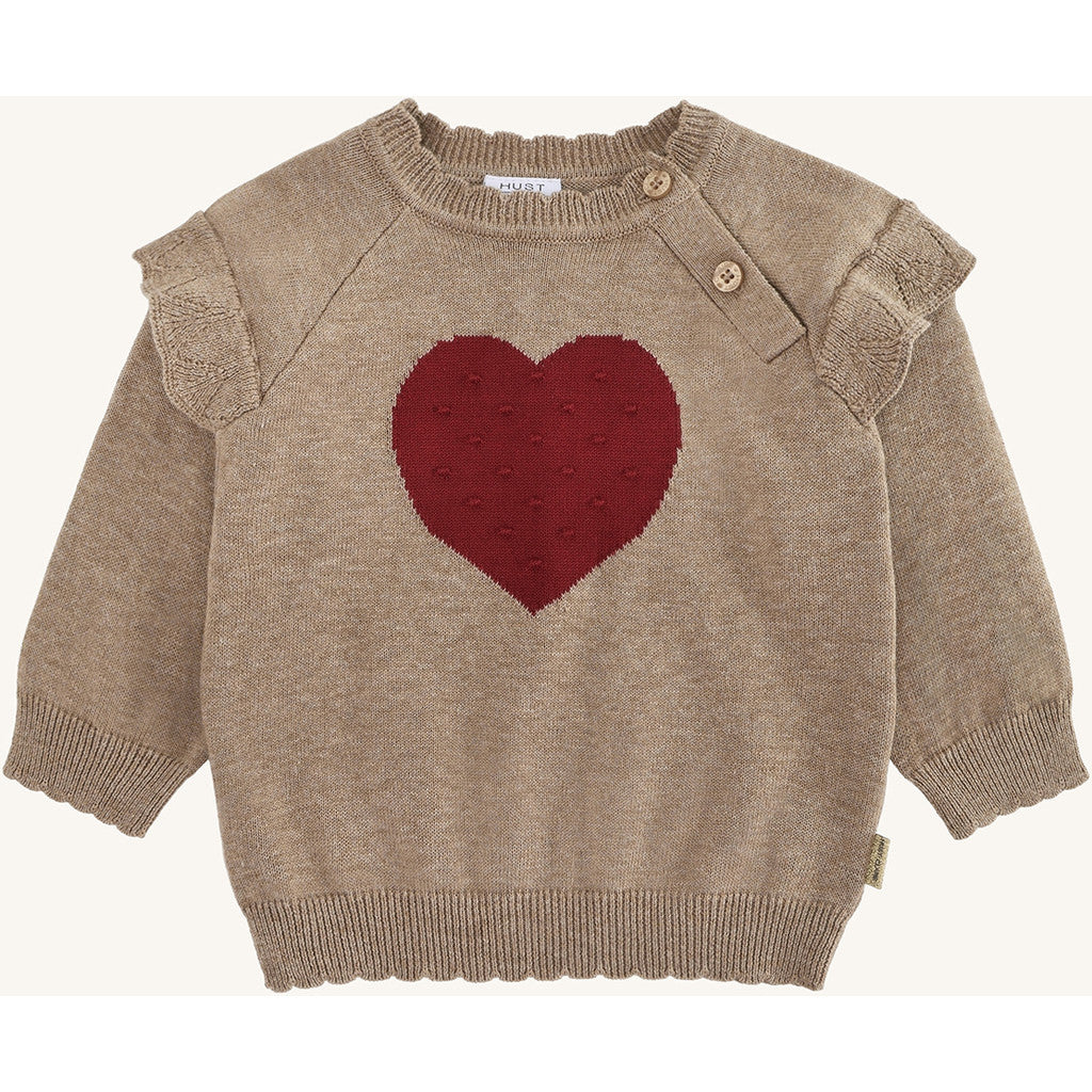 Hust & Claire HCPusle heart Pullover 3554 Biscuit