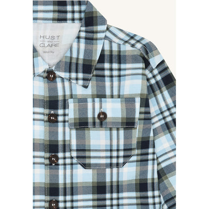 Hust & Claire HCRavn Fall Check Shirts 3140 Iron Blue