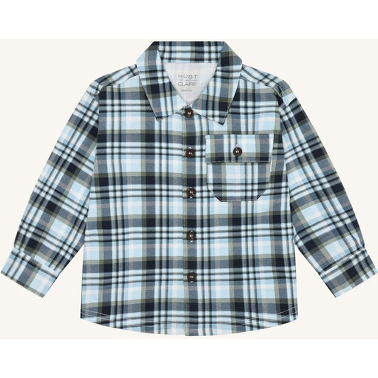 Hust & Claire HCRavn Fall Check Shirts 3140 Iron Blue