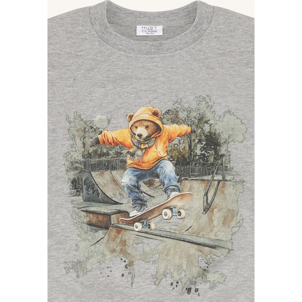Hust & Claire HCSejer Skating Bear Sweatshirt 1206 Grey Melange