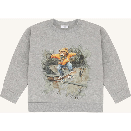 Hust & Claire HCSejer Skating Bear Sweatshirt 1206 Grey Melange
