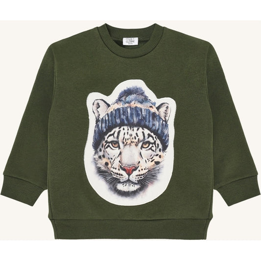 Hust & Claire HCSejer Snow Leopard Sweatshirt 3461 Deep Ivy