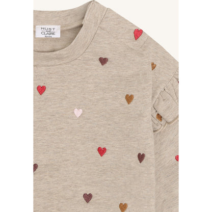 Hust & Claire HCSicillia Heartbeat Sweatshirt 3554 Biscuit
