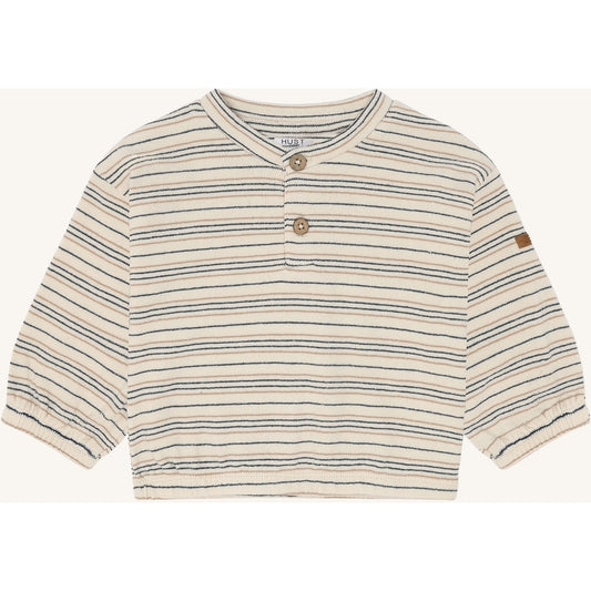 Hust & Claire HCSigurt Fine striped knit Sweatshirt 3272 Snow White