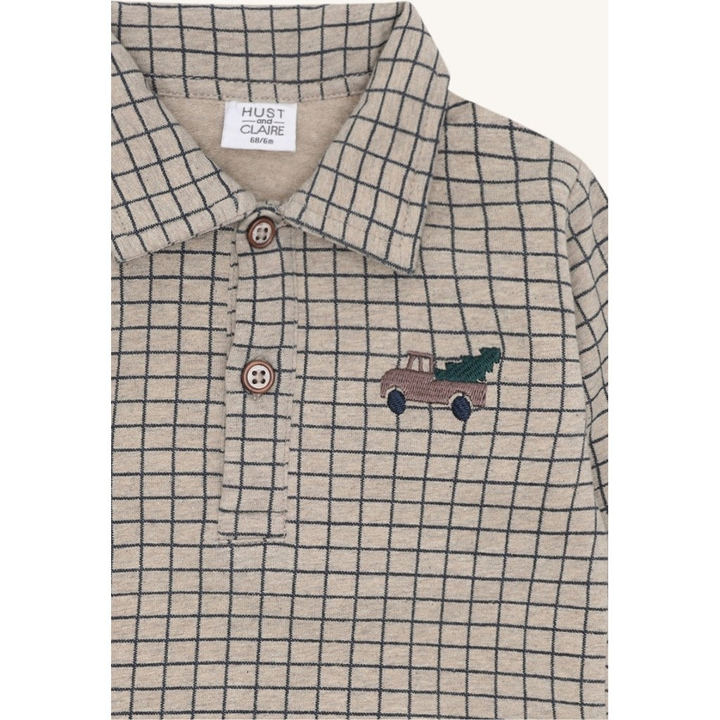 Hust & Claire HCSofus Check Sweatshirt 3554 Biscuit