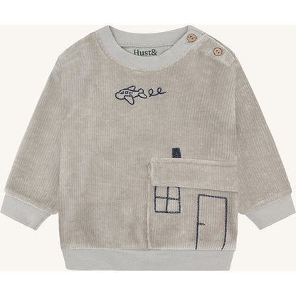 Hust & Claire HCSofus Ribbed velour Sweatshirt 4440 Forest Fog