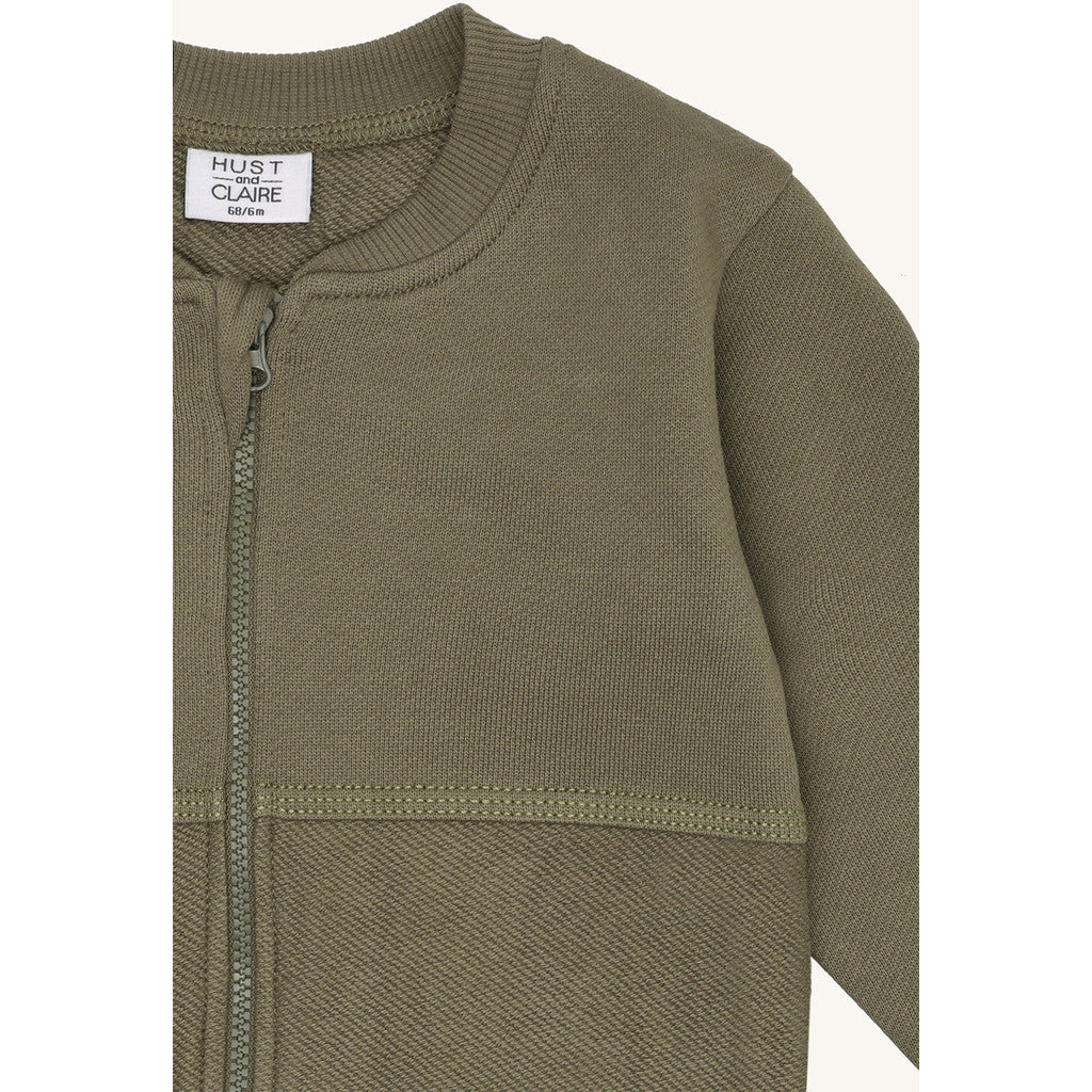 Hust & Claire HCSofus Zip Cross Terry Sweatshirt 3919 Turtle