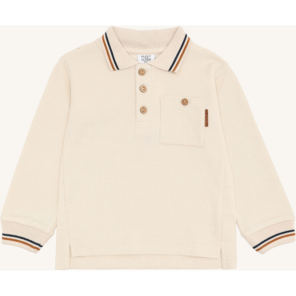 Hust & Claire HCStevie Polo stripes Polo L/S 1290 Wheat Melange