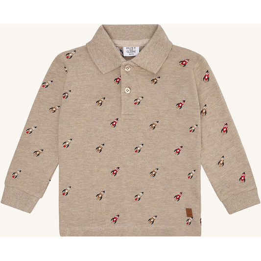 Hust & Claire HCStevie Space embroidery Polo L/S 3554 Biscuit