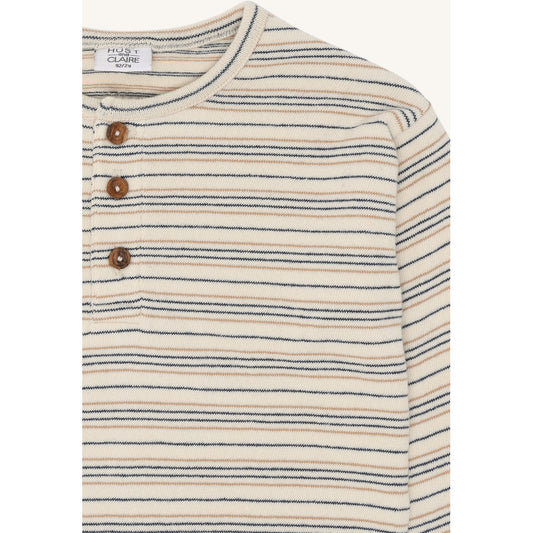 Hust & Claire HCSune Knitted stripe T-shirt L/S 3272 Snow White