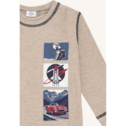 Hust & Claire HCSune Space T-shirt L/S 3554 Biscuit
