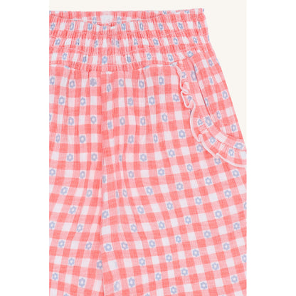 Hust & Claire HCTeah Flower Check Trousers 3761 Shell