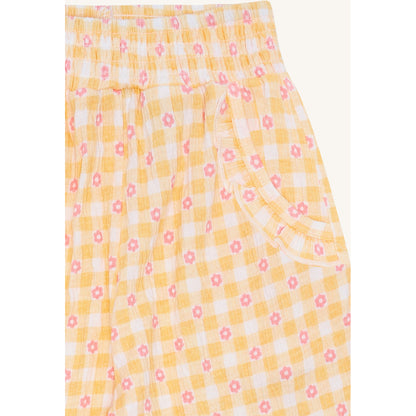 Hust & Claire HCTeah Flower Check Trousers 4614 Nectar