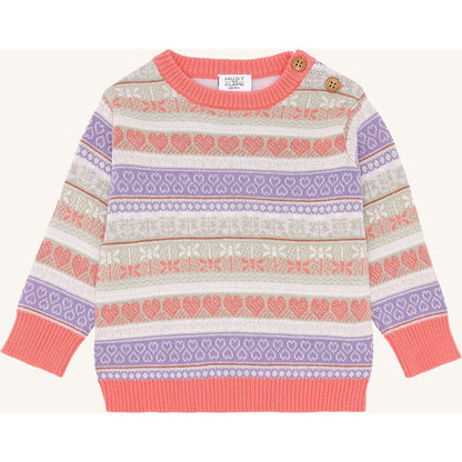 Hust & Claire Knit HCPusle Spring Jacquard Pullover 3771 Wild Coral