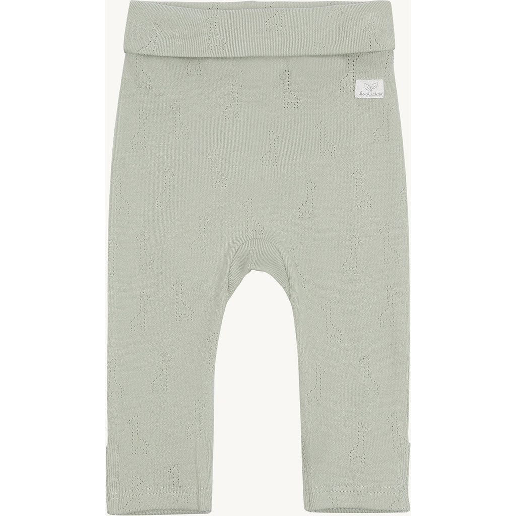 Hust & Claire Leggings HCLas Pointelle Giraffe Leggings 4409 Green Sage
