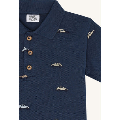 Hust & Claire T-shirt HCAdrian Pique car emb. Polo S/S 3160 Blue Moon