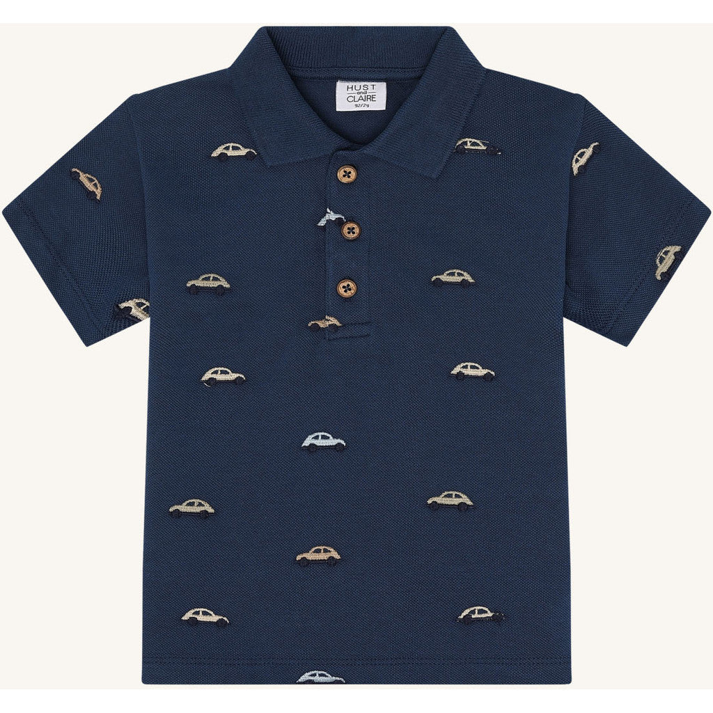 Hust & Claire T-shirt HCAdrian Pique car emb. Polo S/S 3160 Blue Moon