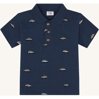 Hust & Claire T-shirt HCAdrian Pique car emb. Polo S/S 3160 Blue Moon
