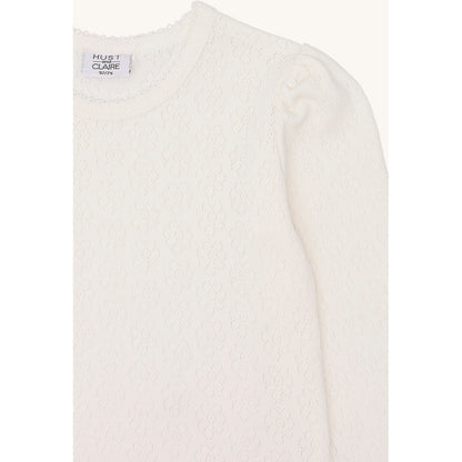 Hust & Claire T-shirt HCAlma Pointelle T-shirt L/S 3270 Ivory