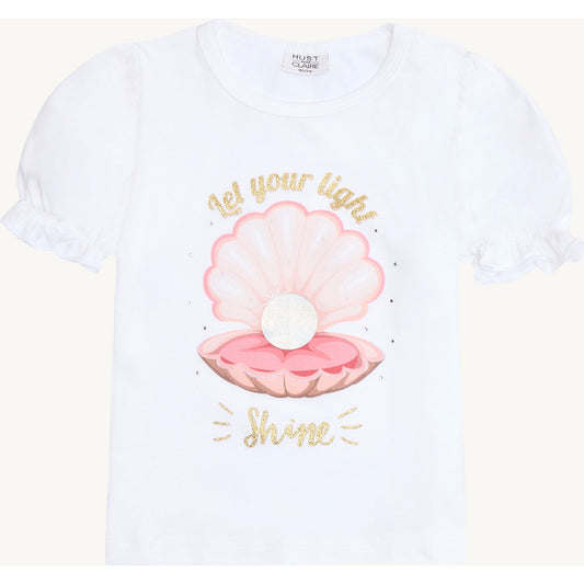 Hust & Claire T-shirt HCAlma Sea Shell T-shirt S/S 3246 White