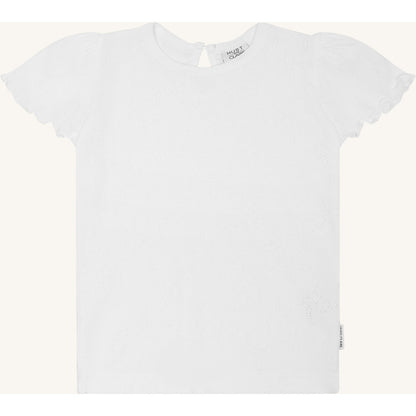 Hust & Claire T-shirt HCAlma basic pointelle T-shirt S/S 3246 White