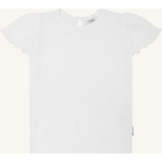 Hust & Claire T-shirt HCAlma basic pointelle T-shirt S/S 3246 White