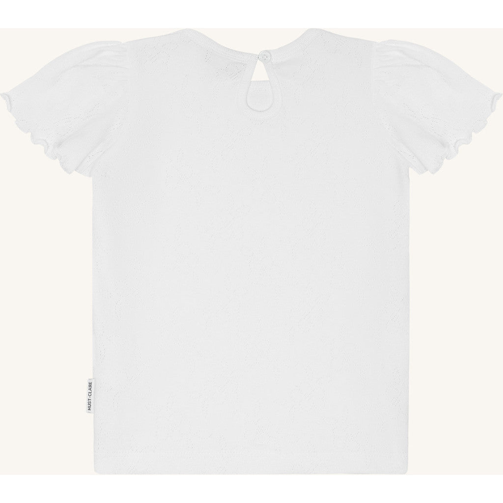 Hust & Claire T-shirt HCAlma basic pointelle T-shirt S/S 3246 White