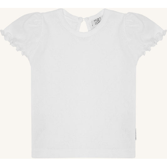 Hust & Claire T-shirt HCAlma basic pointelle T-shirt S/S 3246 White