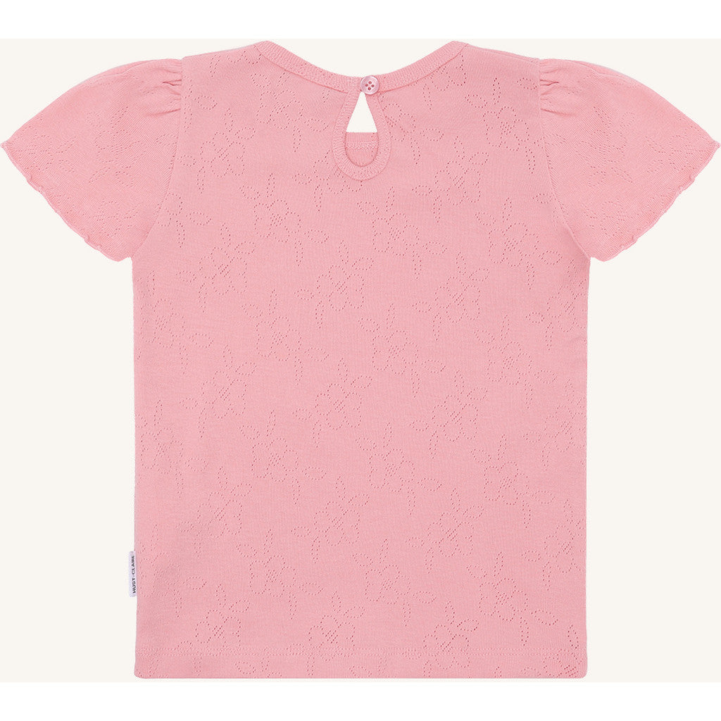 Hust & Claire T-shirt HCAlma basic pointelle T-shirt S/S 3761 Shell